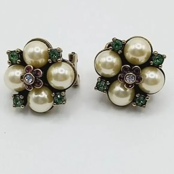 Heidi Daus Faux Pearl and Crystal Earrings - Picture 2 of 6